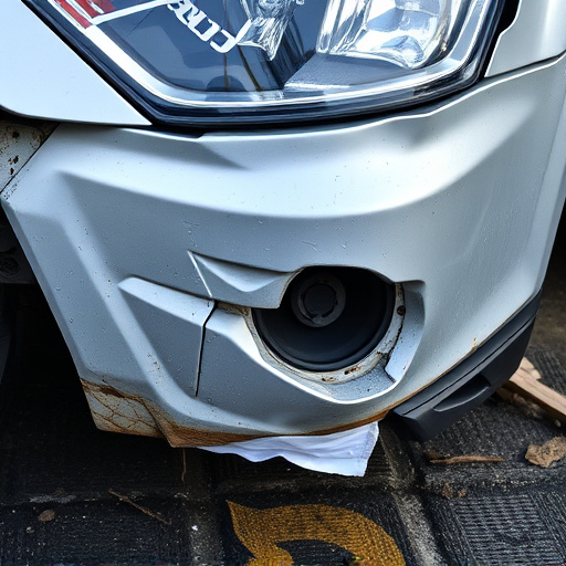 damaged car bumper