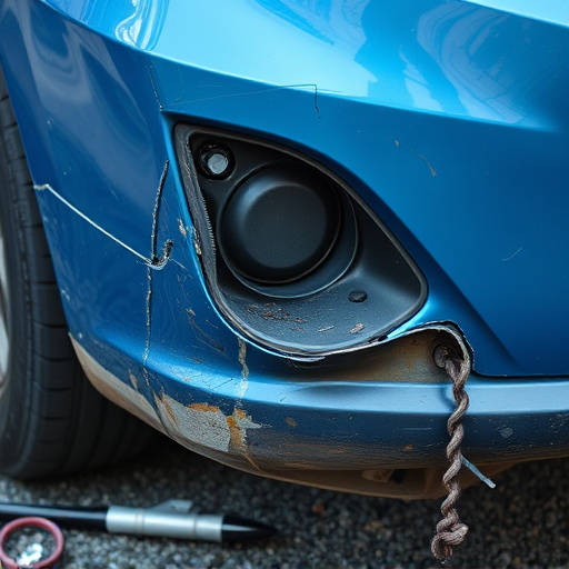 damaged car bumper