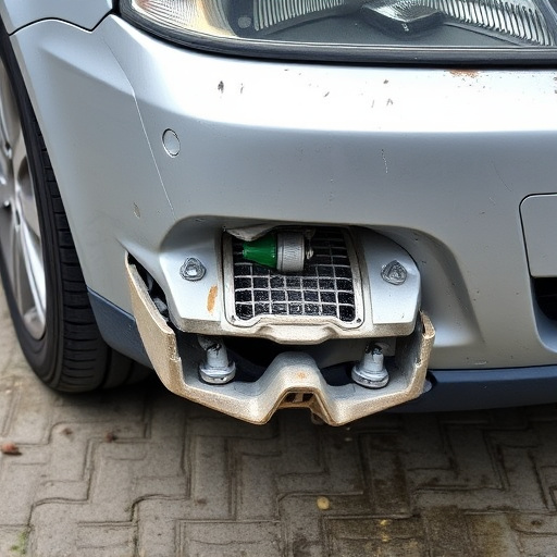 damaged car bumper