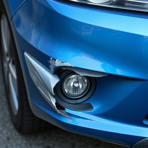 damaged car bumper