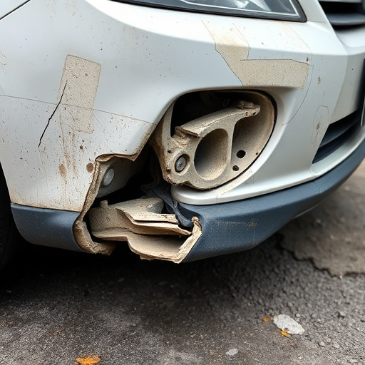 damaged car bumper