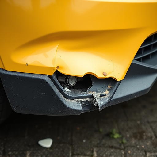 damaged car bumper