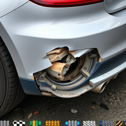 damaged car bumper