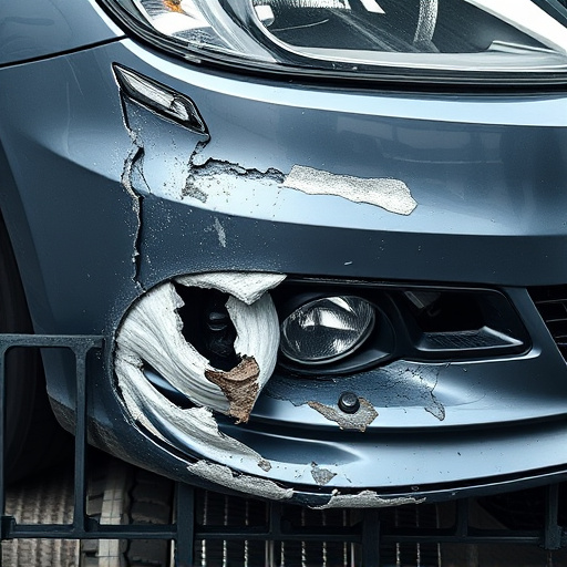 damaged car bumper