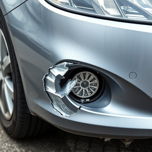 damaged car bumper