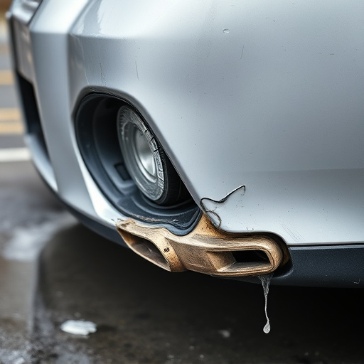 damaged car bumper