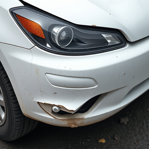 damaged car bumper