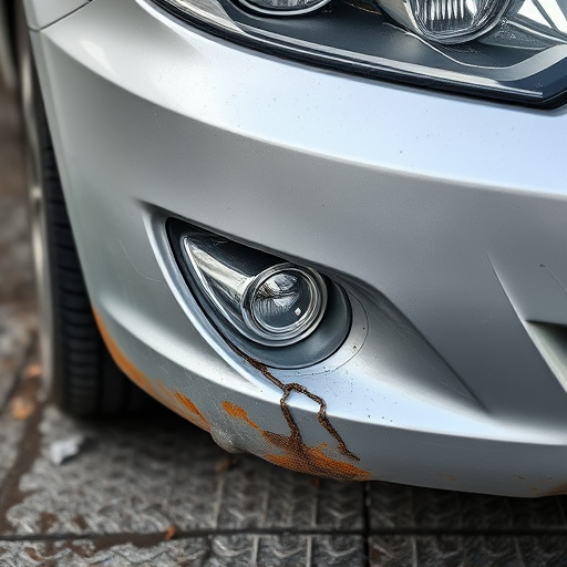 damaged car bumper