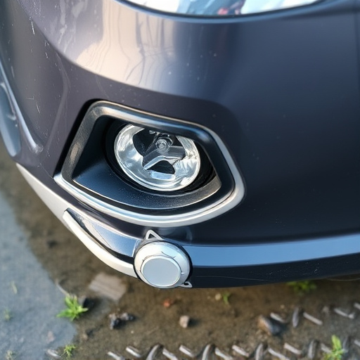 damaged car bumper