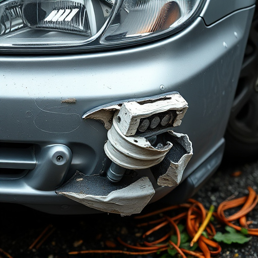 damaged car bumper