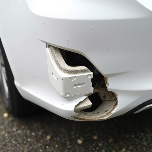 damaged car bumper