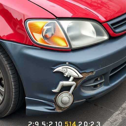 damaged car bumper