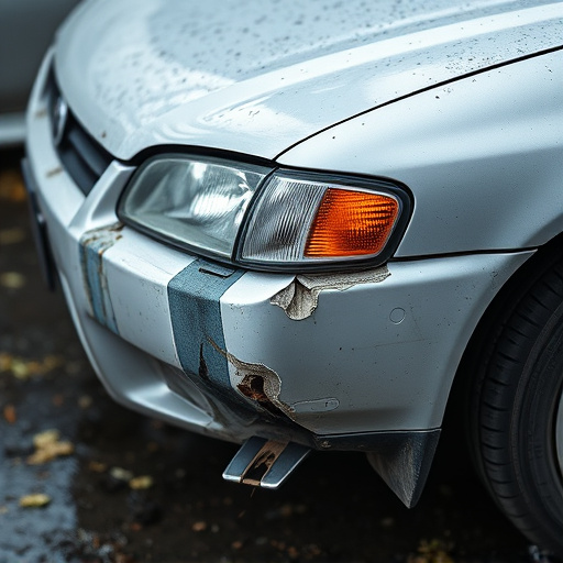 damaged car bumper