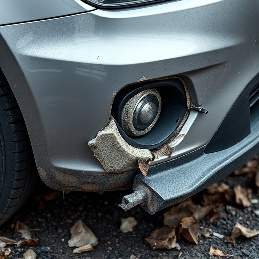 damaged car bumper