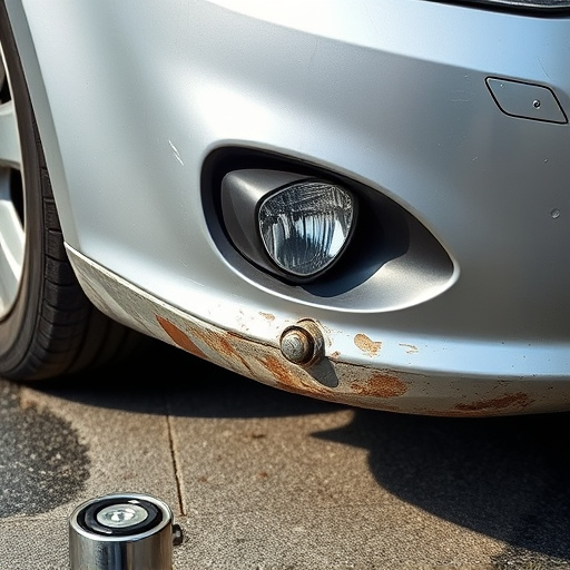 damaged car bumper