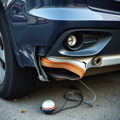 damaged car bumper