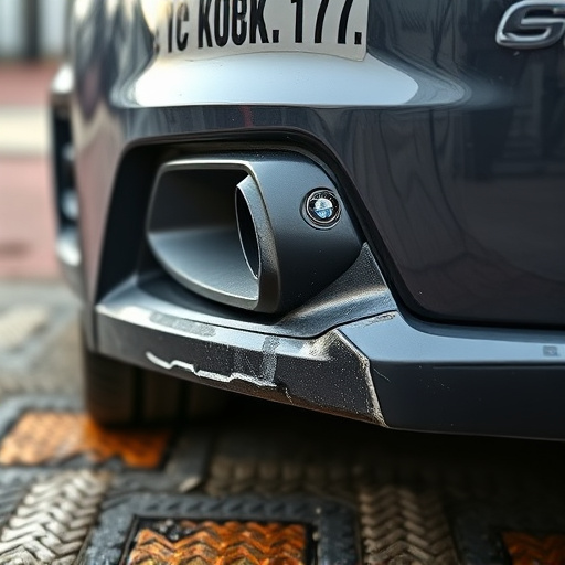 damaged car bumper