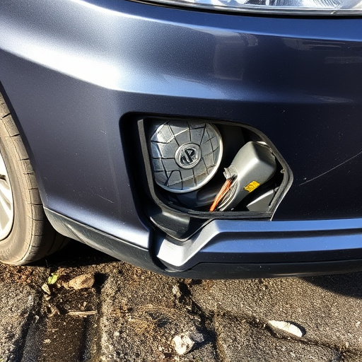 damaged car bumper