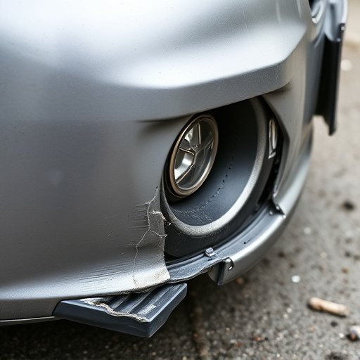 damaged car bumper