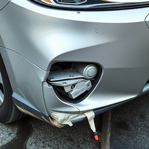 damaged car bumper