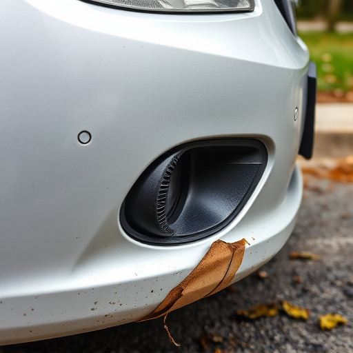 damaged car bumper