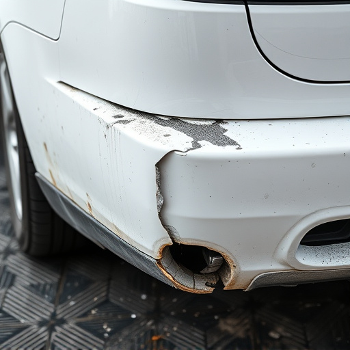 damaged car bumper