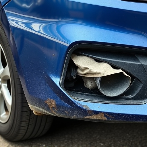 damaged car bumper