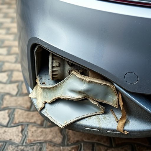 damaged car bumper