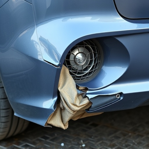 damaged car bumper