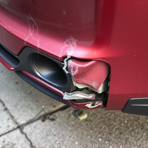 damaged car bumper