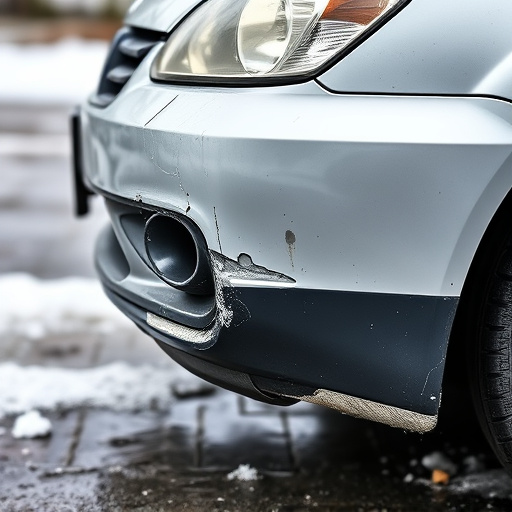 damaged car bumper