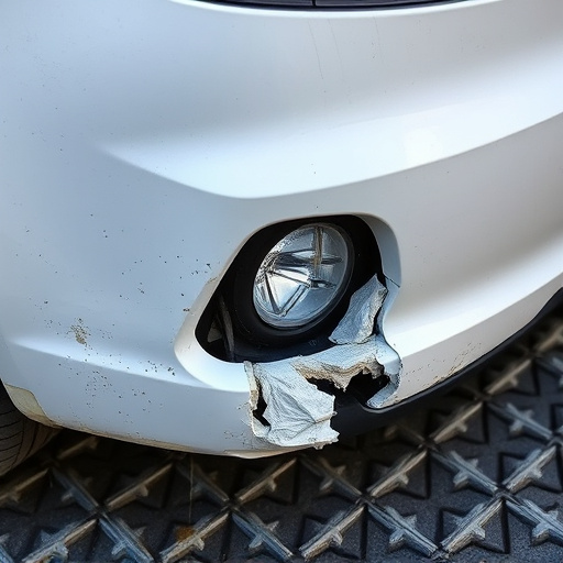 damaged car bumper