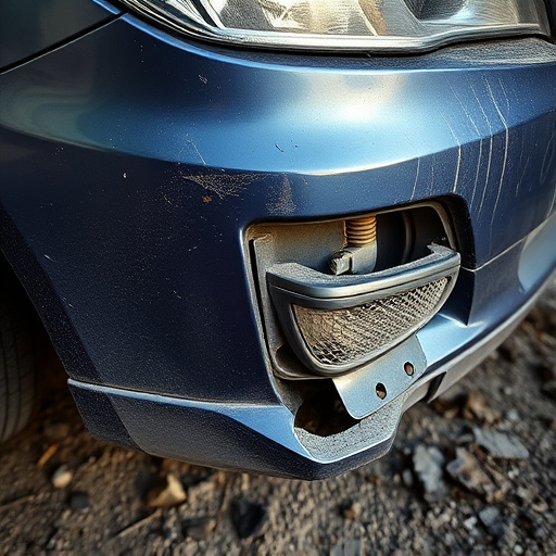 damaged car bumper