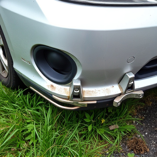 damaged car bumper