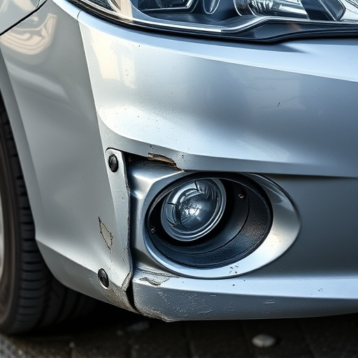 damaged car bumper