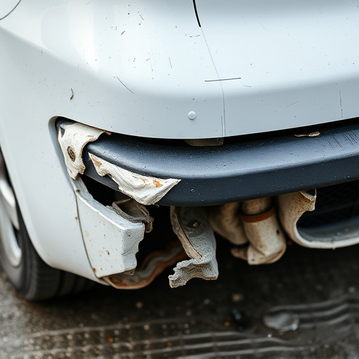 damaged car bumper