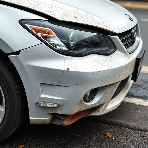 damaged car bumper