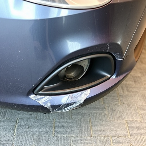 damaged car bumper