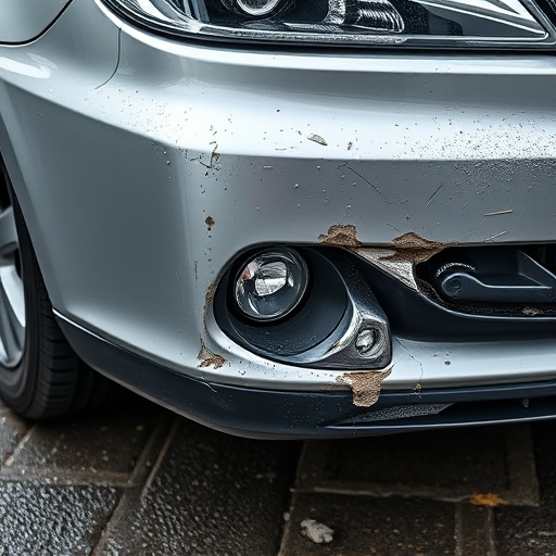 damaged car bumper