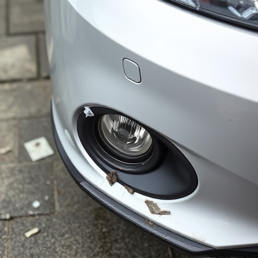 damaged car bumper