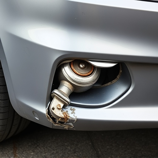 damaged car bumper