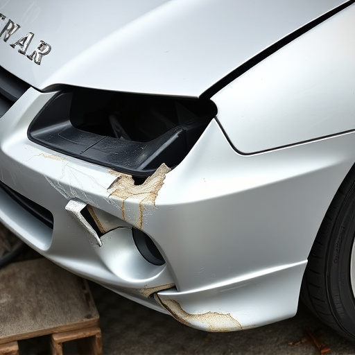 damaged car bumper
