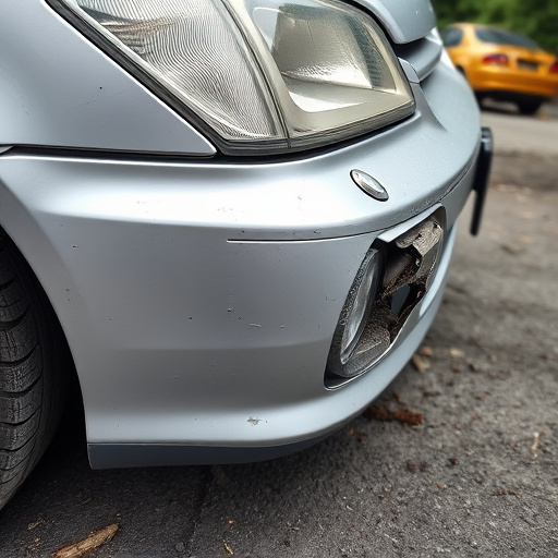 damaged car bumper