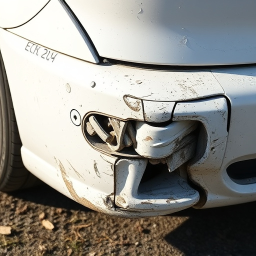 damaged car bumper