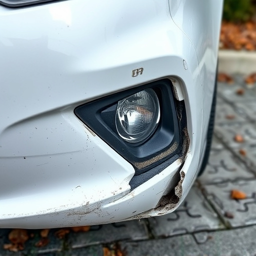 damaged car bumper