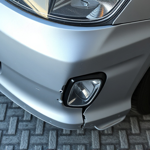 damaged car bumper