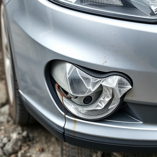 damaged car bumper