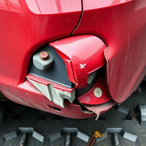damaged car bumper