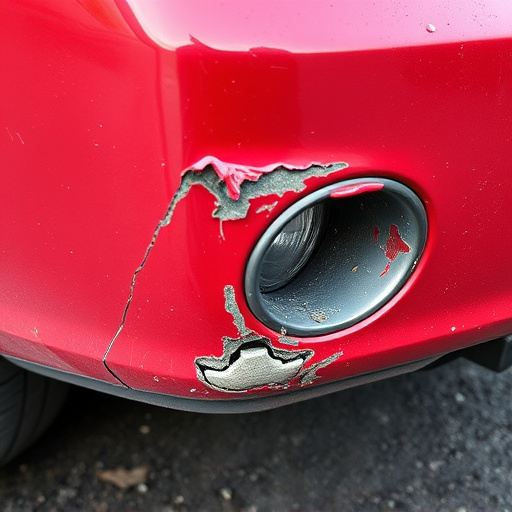 damaged car bumper