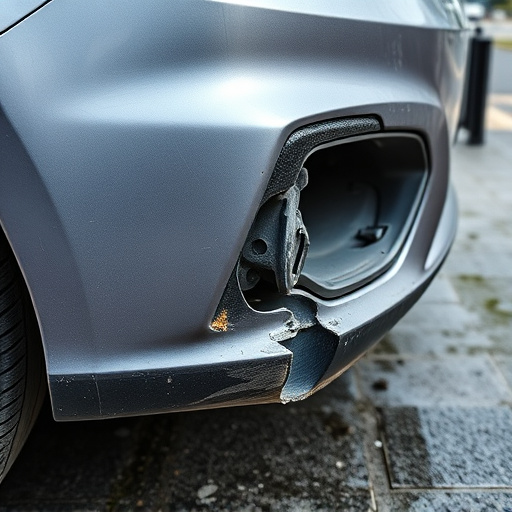 damaged car bumper